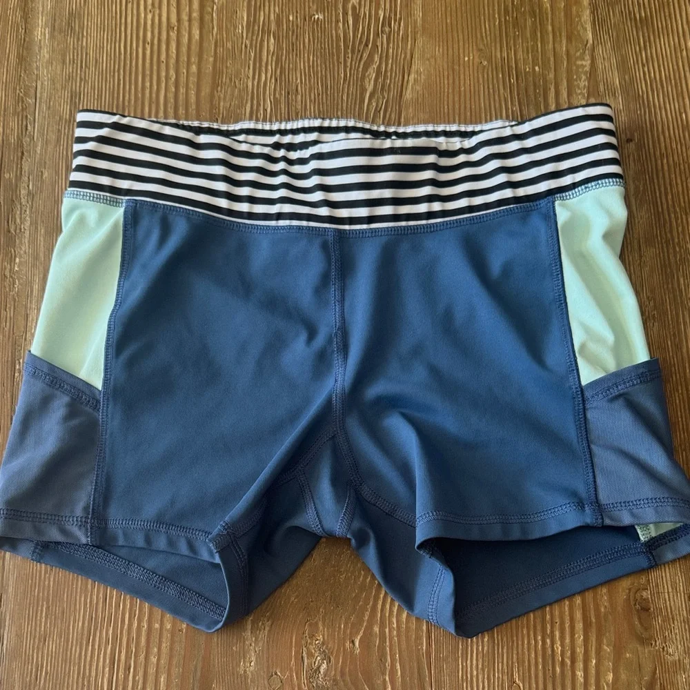 Champion Blue and Black Striped Athletic Shorts